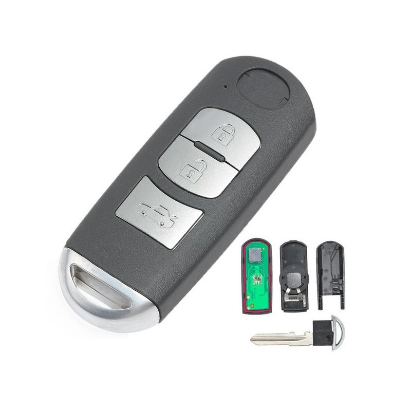 Mazda 3-button key fob remote control case for 3, 5, 6, CX-5, CX-7, CX-9, RX8, MX5