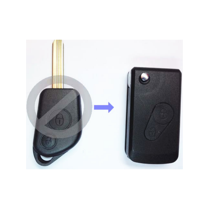 Citroën Folding Key Transformation Kit Xsara Picasso, Saxo, Berlingo, Peugeot Partner, 2 button Fold