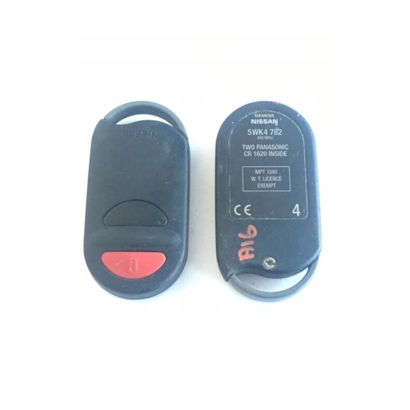 Nissan 2-button electronic remote control transmitter 5WK4782 for Siemens Almera, Terrano, R20, and Micra