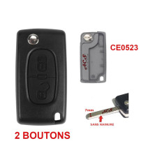 Boitier coque de clé plip 2 boutons Citroen C2, C3 CE0523