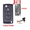 3-button key fob case for Citroen C4, C6 CE0536