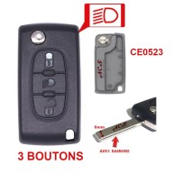 3-button key fob case for Citroen C4, Picasso, C5 CE0523