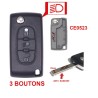 3-knops sleutelbehuizing voor Citroen C4, Picasso, C5 CE0523