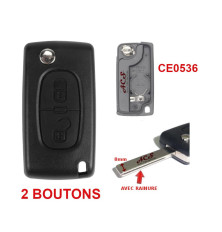 Boitier coque de clé plip CItroen C8 JUMPY EXPERT SCUDO 2 boutons CE0536