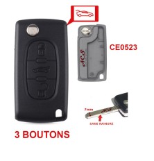 Peugeot 407 3-button key fob case CE0523