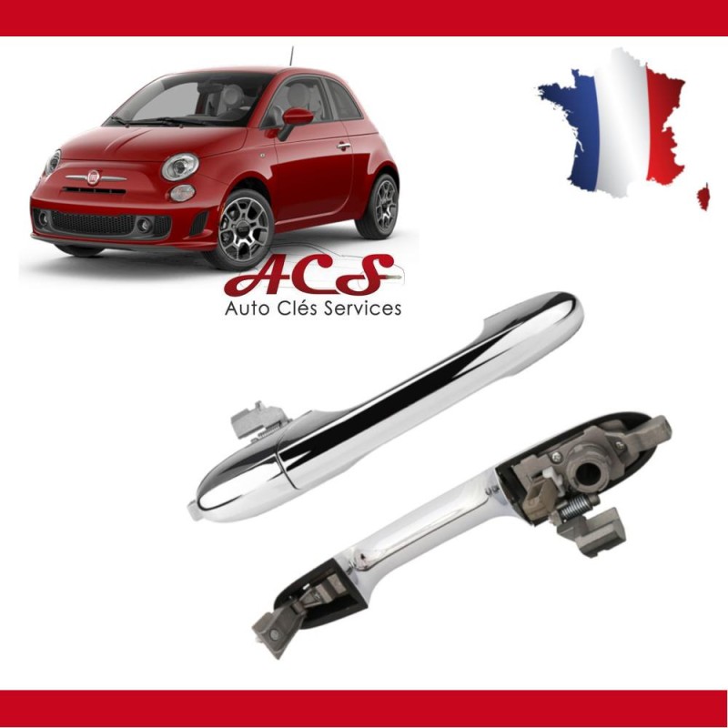 Manija cromada delantera derecha para puerta del pasajero FIAT 500 500C ABARTH