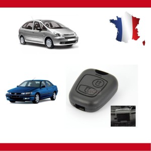 LAKAMODO Coque Clé Sans Vis Citroën Xsara Picasso Berlingo Saxo - 2 Boutons + Pile - Remplacement Rapide