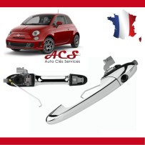 Manija cromada delantera izquierda de la puerta del conductor para FIAT 500 500C ABARTH