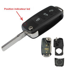 Controle remoto plip chave 3 botões Skoda Fabia, Octavia, Suberb, Rapid, Roomster, Yeti