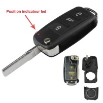 3-button key fob remote case for Skoda Fabia, Octavia, Superb, Rapid, Roomster, Yeti