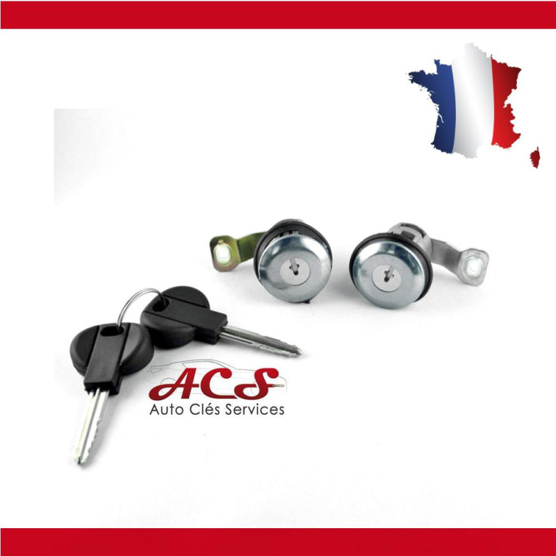 2 serrures barillets de porte Citroen Berlingo Xsara Peugeot Partner 4162Q4 - 4161H9