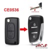 Modified 2-button key fob case for Citroen C2, C3 Picasso, Berlingo CE0536