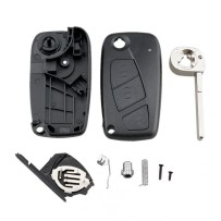 Black 3-button key fob remote case for Fiat Punto, Bravo, Doblo, Panda, Stilo, and Ducato