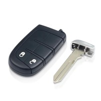 Carcasa para mando a distancia de 2 botones para Chrysler, Jeep, Fiat Compass, Grand Cherokee y Renegade