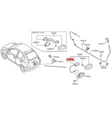 Poignee bouton palpeur contacteur de coffre hayon NIssan Micra K12 3 25380AX60B