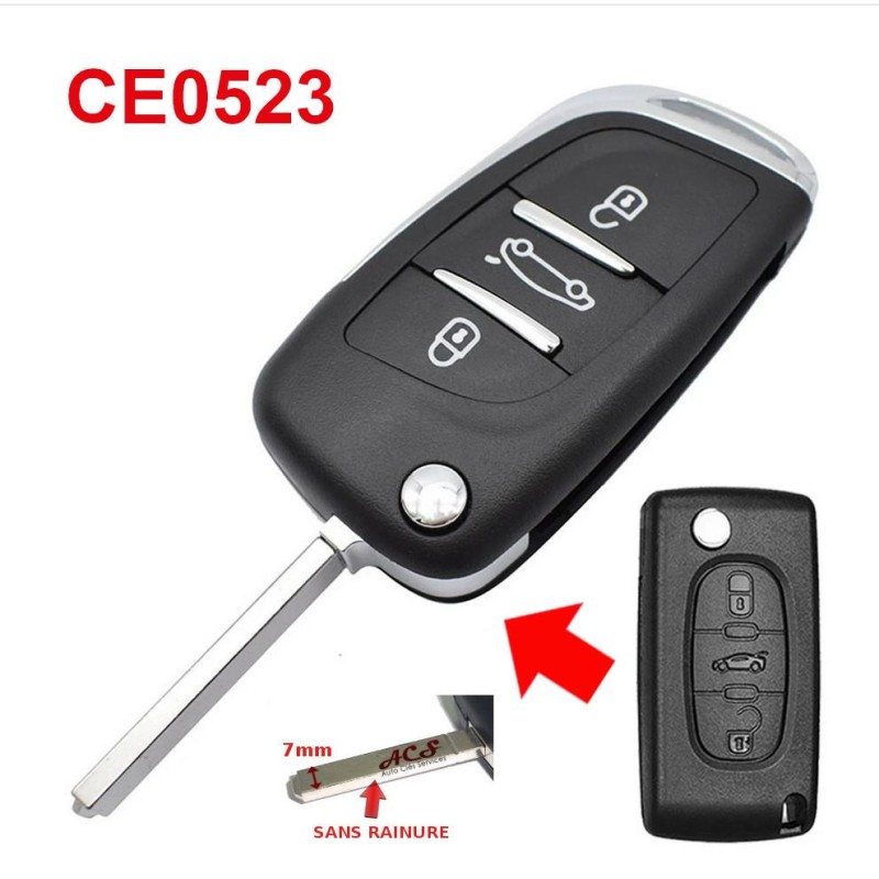 Carcasa modificada para llave de Peugeot 407 Partner CE0523