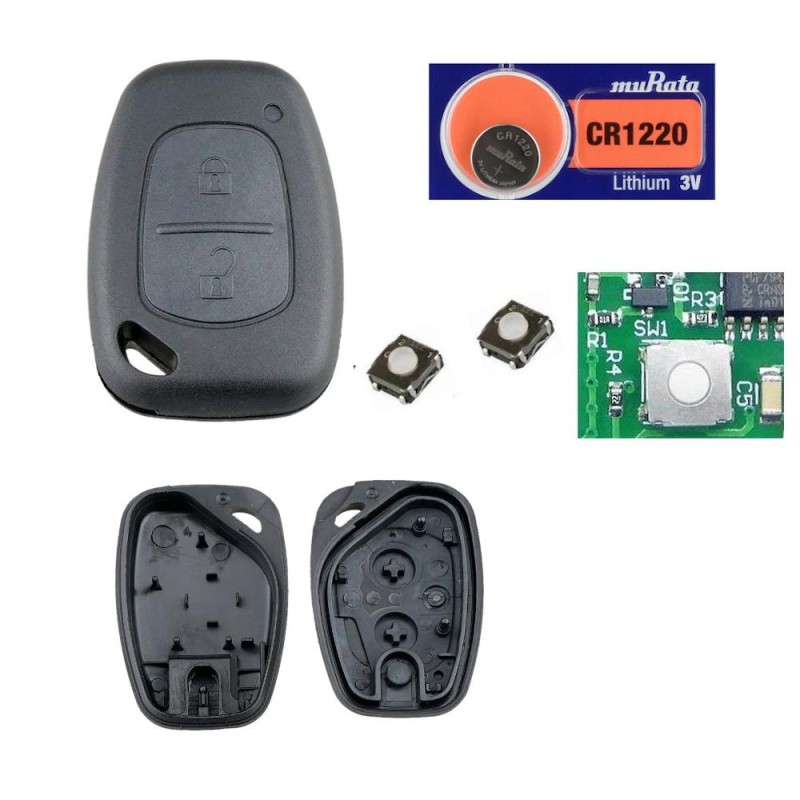 Kit de reparação Controle remoto chave Renault Bateria do interruptor de tráfego de Kangoo mestre