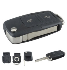 Télécommande coque de clé plip 2 boutons Seat Mii, Ibiza, Toledo, Leon, Altea, Exeo, Alhambra