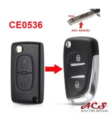 Carcasa modificada para llave de 2 botones para Citroën C2, C3 Picasso, Berlingo CE0536