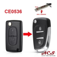 Carcasa modificada para llave de 2 botones para Citroën C2, C3 Picasso, Berlingo CE0536