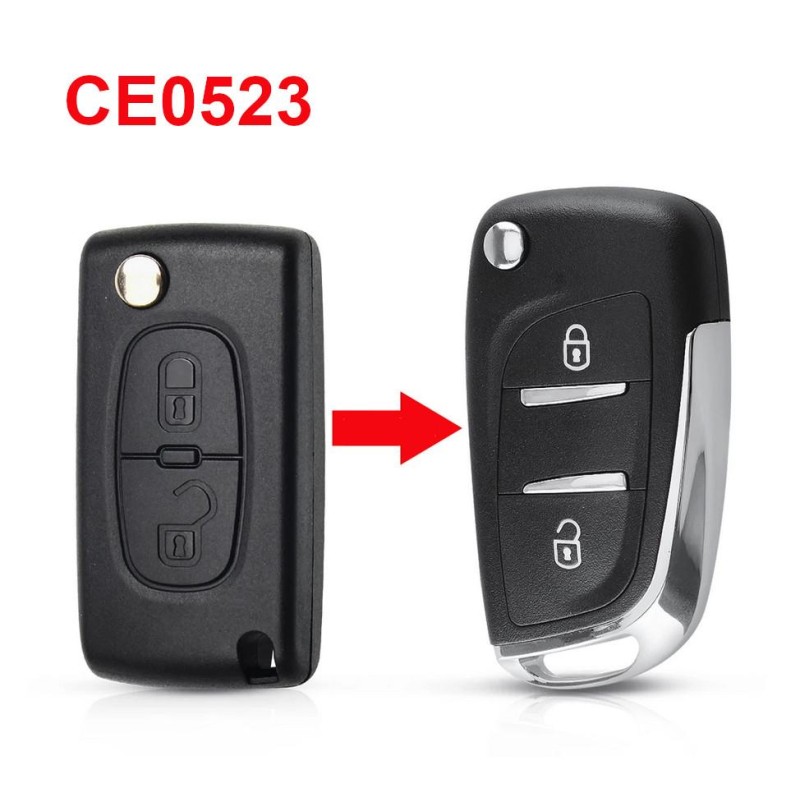Modified 2-button key fob case for Citroen C2, C3 Picasso, Berlingo CE0523 Modified 2-button key fob case for Citroen C2, C3 Picasso, Berlingo CE0523