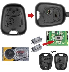 Citroen Peugeot C1 C2 C3 107 307 Key Remote Repair Kit - Button Battery Switch