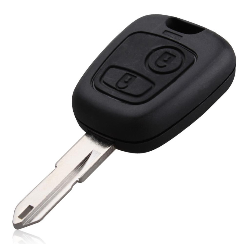 Aetw 2 boutons télécommande clé de voiture lame fob contrôleur pour Peugeot  206 433 mhz avec pcf7961 puce de transpondeur