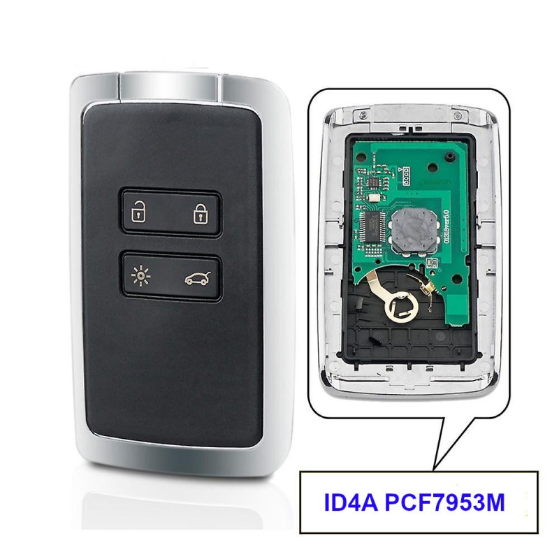 Renault Megane IV, Scenic IV, and Talisman 4-button remote control transmitter card