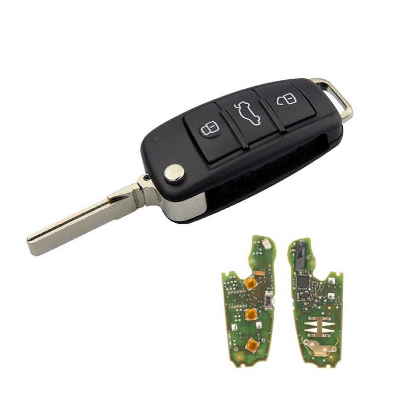 Mando a distancia compatible con Audi A1 S1 Q3, 3 botones, 8X0837220D