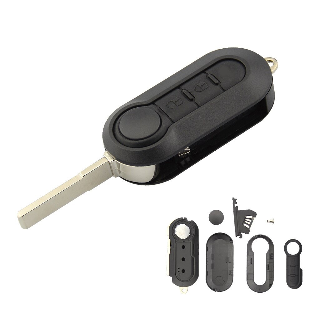 Coque De Clé De Rechange 5 Boutons Pour Opel Ampera - Noire, Avec Lame Non Coupée