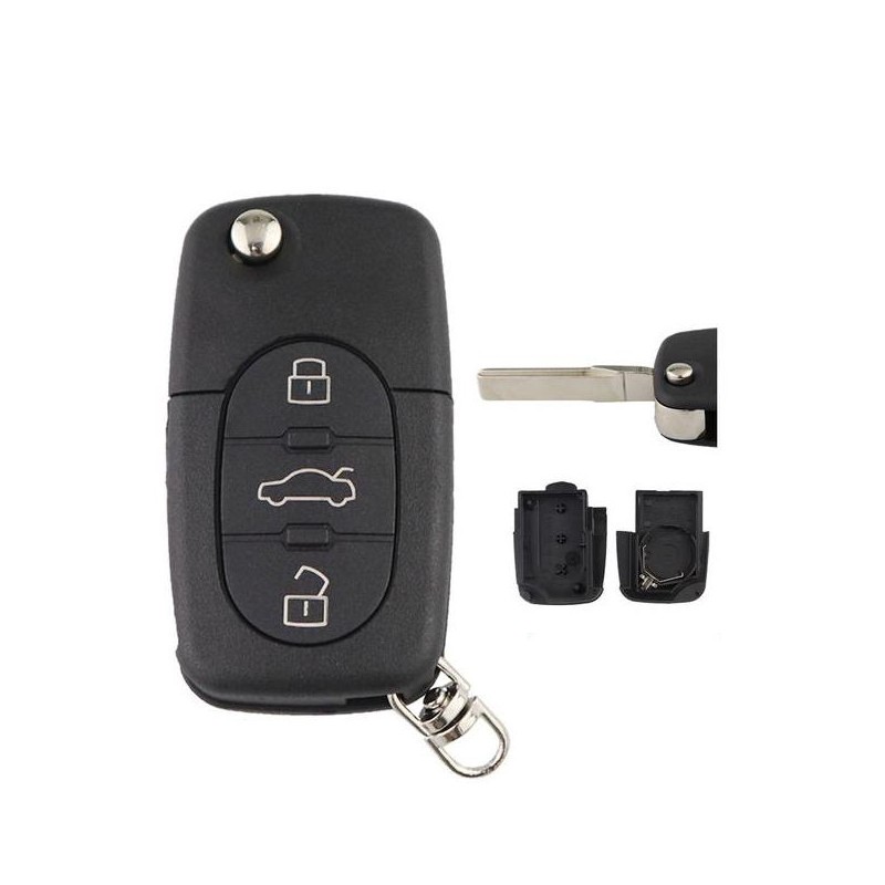 Carcasa para llave remota de 3 botones para Audi A2, A3, A4, A6, A8, TT CR2032 Carcasa para llave remota de 3 botones para Audi A2, A3, A4, A6, A8, TT CR2032