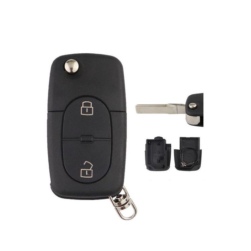 Carcasa para llave remota de 2 botones para Audi A2 A3 A4 A6 A8 TT RS3 RS4 CR2032