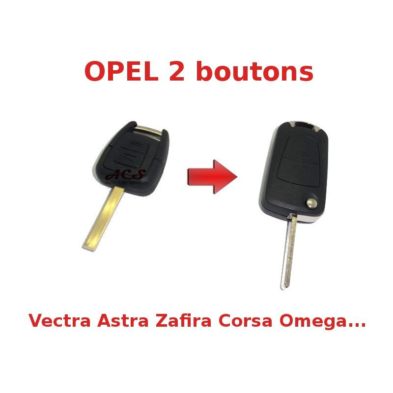 Kit de transformação de chave OPEL 2 botões Vectra Astra Zafira Corsa