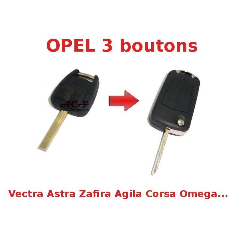 OPEL key transformation kit 2 buttons Vectra Astra Zafira Agila Corsa Omega Combo Signum Meriva Tigra