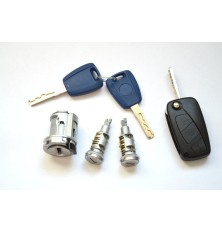 Anti-theft door lock cylinder kit compatible with Peugeot Bipper, Nemo, Qubo, and Fiorino 4162DE
