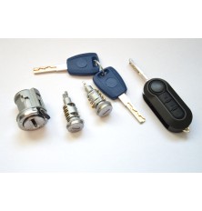 Anti-theft door lock cylinder kit compatible with Fiat Doblo MK2