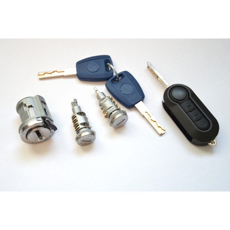 Anti-theft door lock cylinder kit compatible with Fiat Doblo MK2