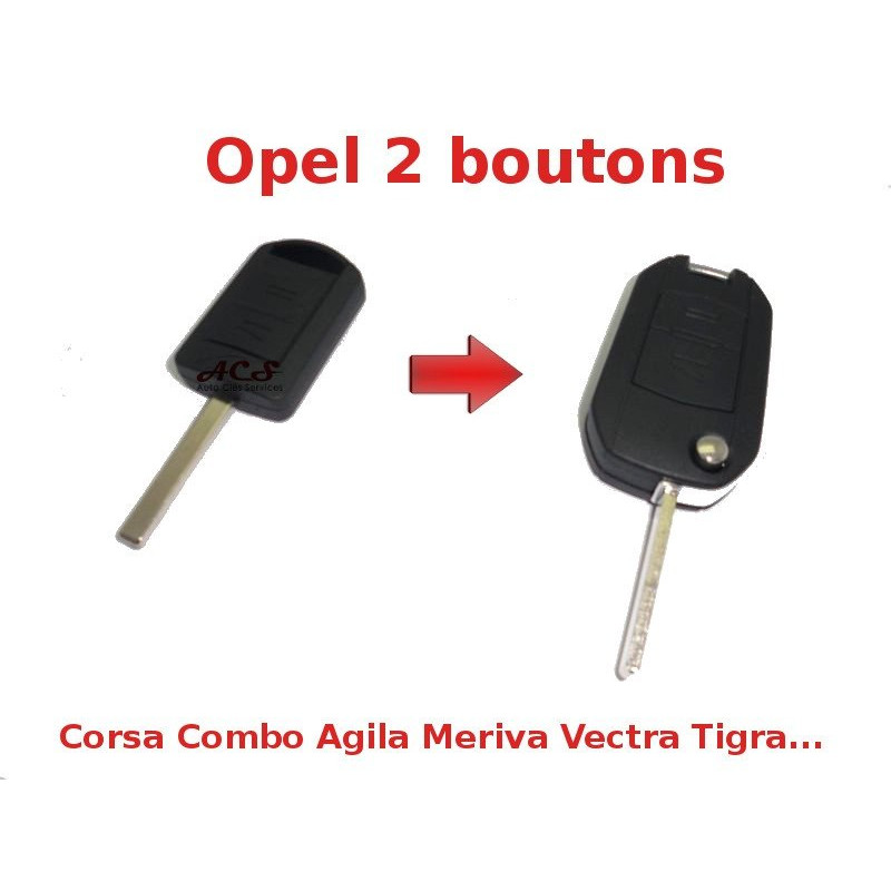 Kit de transformação de chave OPEL 2 botões Vectra Astra Zafira Agila Corsa Omega Combo Meriva Tigra