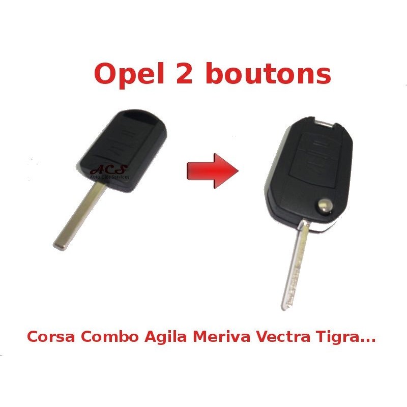 Kit de transformation de clé OPEL 2 boutons Vectra Astra Zafira Agila Corsa Omega Combo Meriva Tigra Kit de transformation de clé OPEL 2 boutons Vectra Astra Zafira Agila Corsa Omega Combo Meriva Tigra