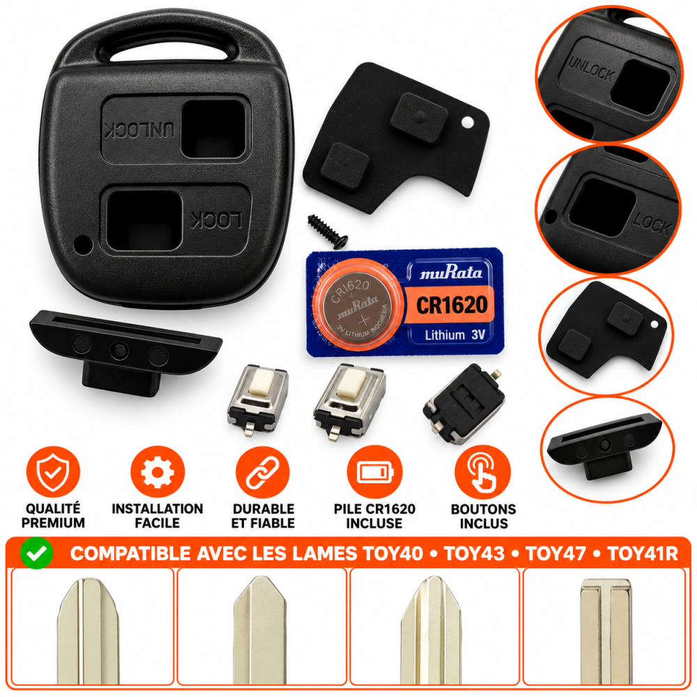 kit de reparación de carcasa de llave plip Toyota Yaris RAV4 Celica Prius Avensis Corolla Verso