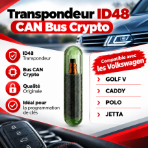 Transponderchip anti-diefstal ID48 CAN compatibel met VW Golf V Polo Jetta TP23
