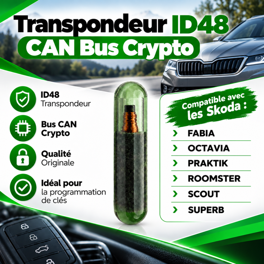Transponder chip anti-theft ID48 CAN Skoda Fabia Octavia Superb A3 TP24