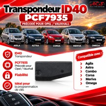 Transponder ID40 PCF7935 compatível com Opel AGILA ASTRA CORSA MERIVA ACS