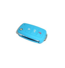 Blue protective case for remote control VW SEAT SKODA 3 buttons