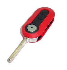 Télécommande plip 3 boutons Fiat 500 coque de clé rouge