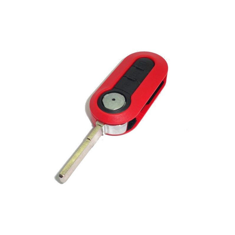 Télécommande plip 3 boutons Fiat 500 coque de clé rouge