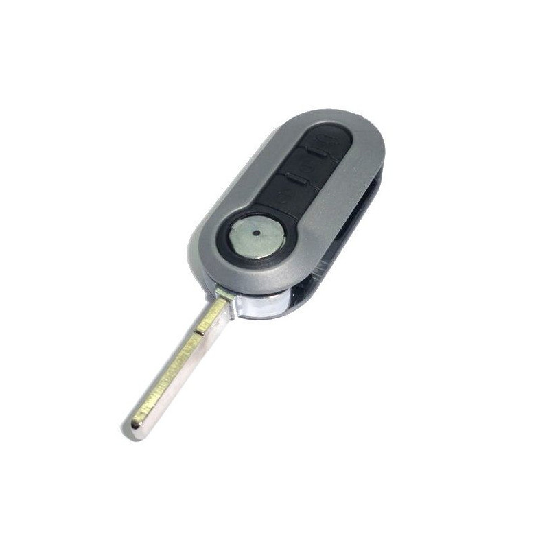 Plip remote control 3 buttons Fiat 500 grey key shell