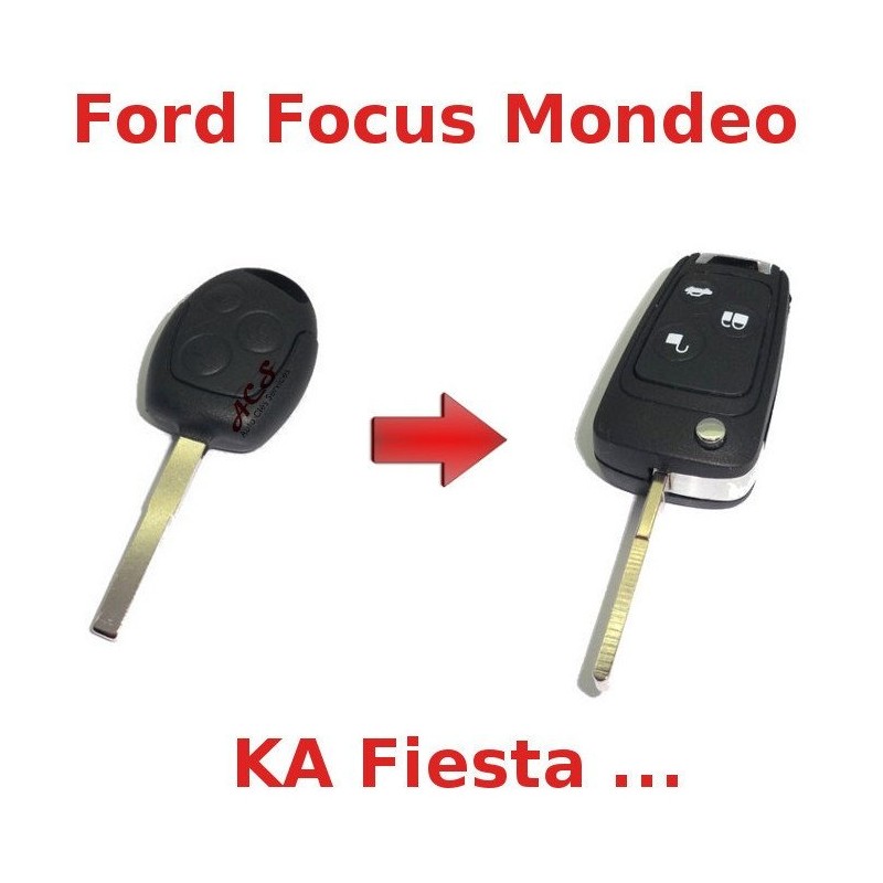Afstandsbediening conversiekit, Ford FIESTA FOCUS KA MONDEO C-MAX 3-knops sleutel Afstandsbediening conversiekit, Ford FIESTA FOCUS KA MONDEO C-MAX 3-knops sleutel
