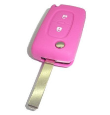 Étui housse de protection Rose pour télécommande plip Peugeot Citroën 2 boutons