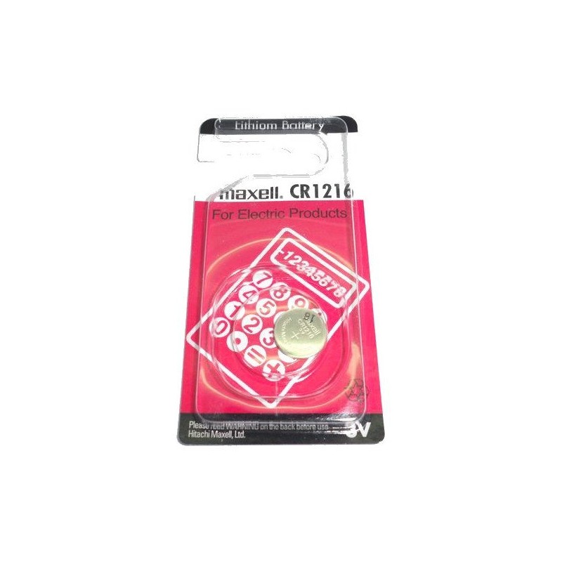 Batería de litio Maxell CR1216 para mando a distancia y llave electrónica 